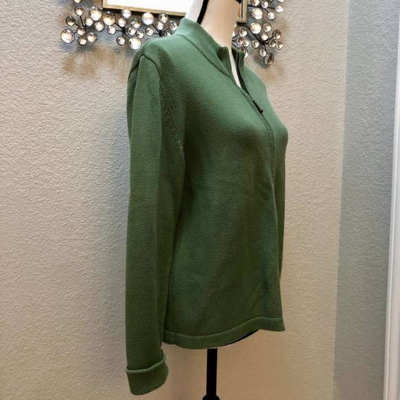 Classic 90s Pea Green Cotton Jacket - Size Women's M - Picture 5 of 7